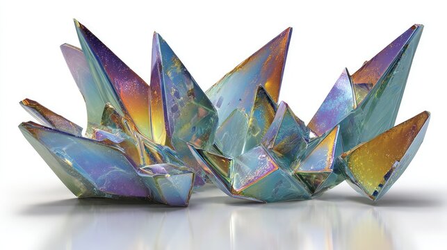 Abstract Iridescent Crystal Cluster Design