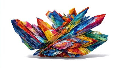 Multicolored Pixelated Crystal Cluster