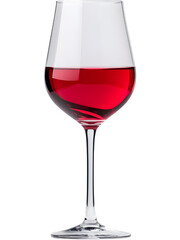 Simple red wine glass isolated on transparent background, perfect for minimalist food and drink designs.