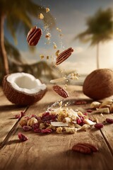 Tropical Granola Mix With Flying Nuts And Coconut
