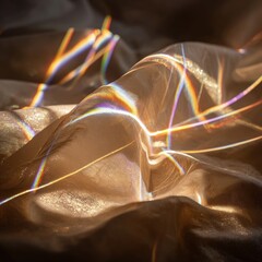 Golden Fabric With Rainbow Light Effects