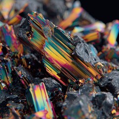 Closeup Colorful Mineral Crystal Structure