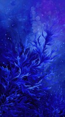 Abstract Blue Floral Design