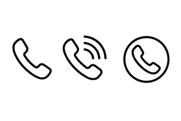 Obraz premium Minimalistic phone icons collection for communication design projects