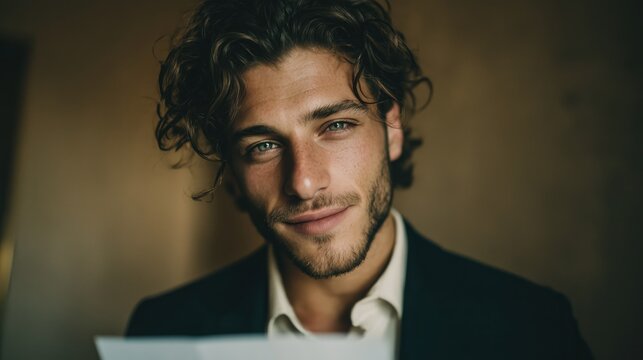 Headshot close up portrait of man confident mature good looking middle age leader, ceo male businessman on blur office background. Handsome senior business man looking at camera. High quality photo