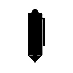 Silhouette of a stylish fountain pen in minimalist style for illustration or design