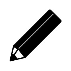 Minimalist black and white illustration of a pencil showing creativity and design