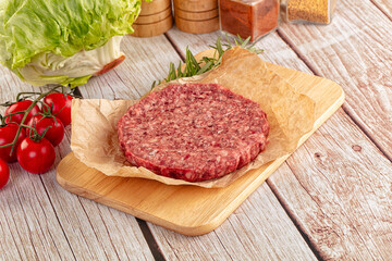 Raw beef cutlet for burger