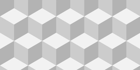 Obraz premium Cubic wall texture pattern. seamless cube grid hexagon technology background. Geometric pattern illustration mosaic, square and triangle wallpaper. 