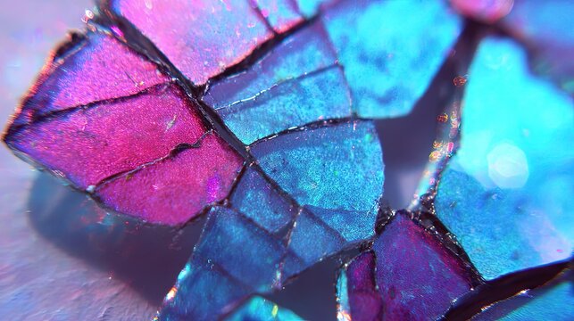 Abstract Colorful Crystal Fragments
