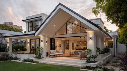Fototapeta premium Bright modern open house