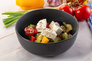 Greek salad with feta cheese