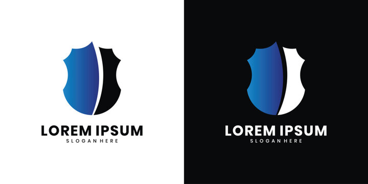 Modern shield logo design template