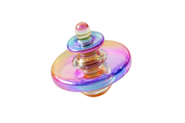 Iridescent Spinning Top Toy with Rainbow Effect