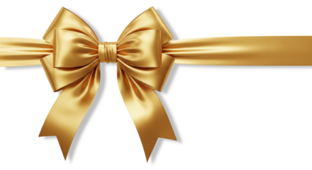 golden bow isolated on white background transparent png