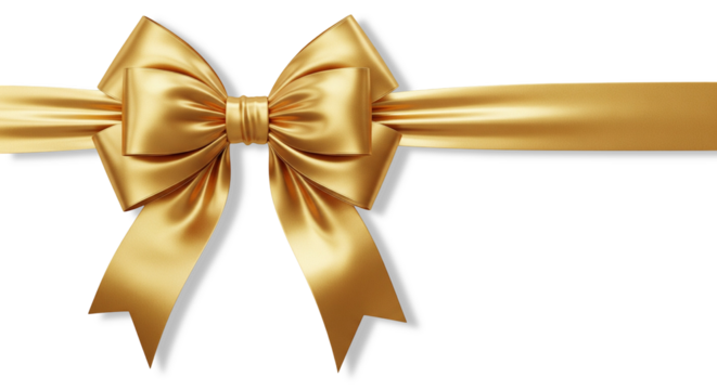 golden bow isolated on white background transparent png
