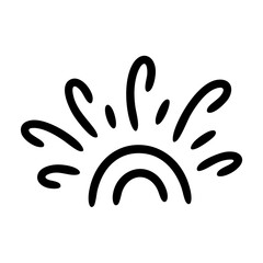 Obraz premium Hand drawn sun vector graphic sunshine illustration doodle sunburst design element summer sunlight drawing 100