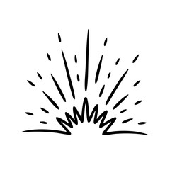 Hand drawn sunburst vector illustration graphic design element for decoration and creative projects use