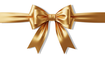 gold ribbon bow PNG transparent