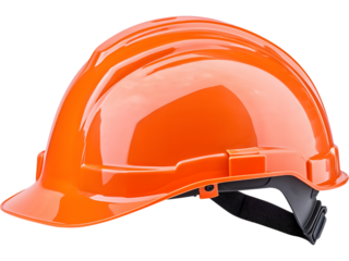 Construction safety helmet isolated on transparent background, perfect for industrial and safety design projects.