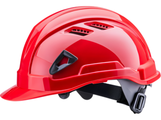 Construction safety helmet isolated on transparent background, perfect for industrial and safety design projects.
