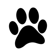 Stylized black paw print illustration against a plain white background © Atique62