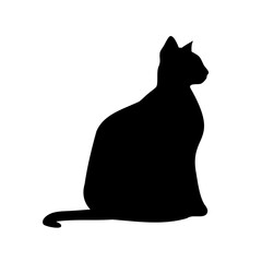 Elegant feline silhouette in profile view against a clean white background