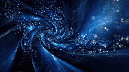 Dark Blue Abstract Spiral Design With Glittering Effect