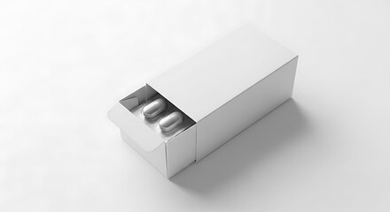 White box with two silver pills in blister pack revealed image