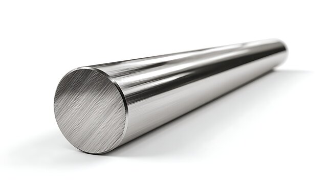 Nice photo of metal rod, shiny steel bar, cylinder.