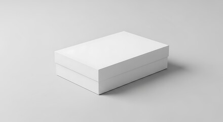 White Rectangular Box Closed on Light Gray Background Studio Shot image
