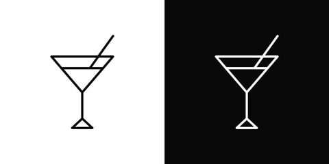 Cocktail icon. Premium pictogram isolated on a white background.