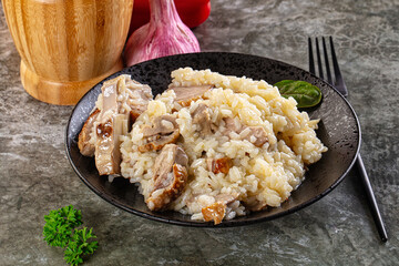 Risotto woth fried duck breast