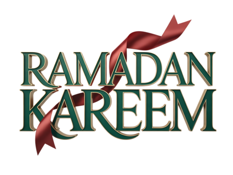 Ramadan Kareem Text isolated on transparent background