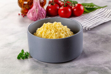 Boiled wheat couscous grain garnish