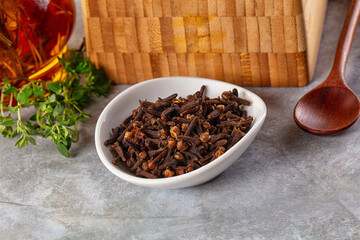 Dry cloves buds aromatic flavor