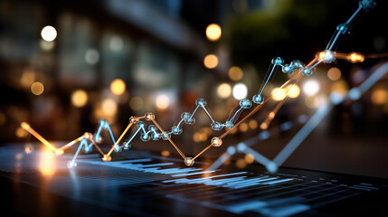 Transparent stock market investment trading graph growth faceless financial visualization slightly defocused business analytics background trade data analysis economic chart