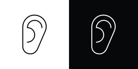 Ear icon. Premium pictogram isolated on a white background.