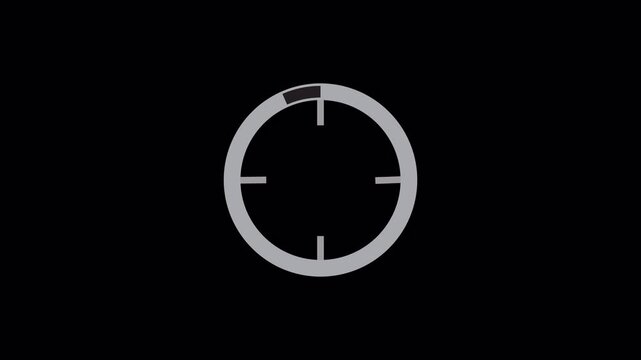 5 second countdown timer with countdown animation of two blue and black rotating circles and blue number countdown on black background 5 to 0 seconds 4K Video.