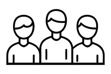 Three diverse people icons representing teamwork and collaboration for modern business presentations and digital projects