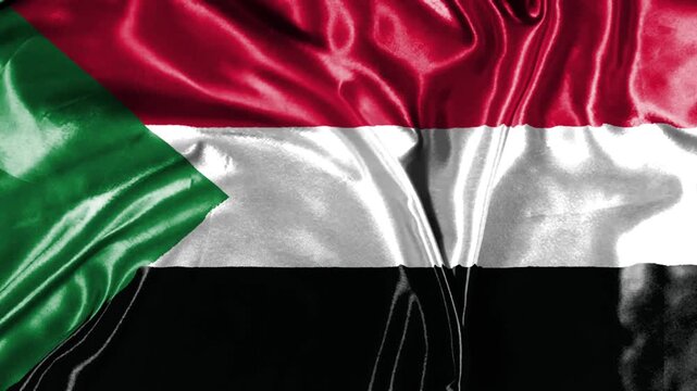 Waving National Flag of sudan in the Wind 4K Animation