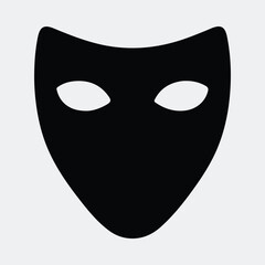 Silhouette simple black mask isolated on white background vector illustration