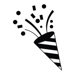 Celebrate joyously with a bursting party popper releasing vibrant confetti and streamers for festive moments and special occasions