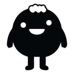 Adorable cartoon character with big smile and cloud hair brings joy and fun to any creative project