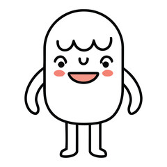 Adorable cartoon character with happy expression and rosy cheeks, perfect for kids' designs and playful branding