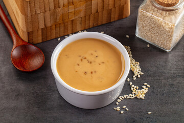 Asian sesame sauce with seeds
