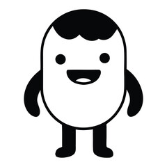 Adorable cartoon character with big smile and wide eyes, ready for fun and engagement, perfect for playful designs and branding