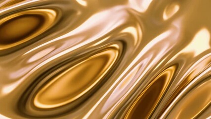 Seamless 4K loop of fluid gold metallic texture with smooth reflective waves - Powered by Adobe
