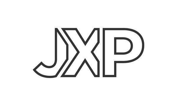 JXP logo design template with strong and modern bold text. Initial based vector logotype featuring simple and minimal typography. Trendy company identity.
