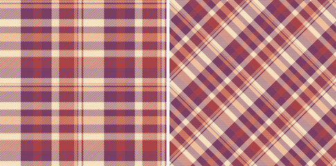 Elegant plaid pattern. Two seamless textures for versatile design use fashion, backgrounds, textiles, or crafts. Cozy  timeless aesthetic.